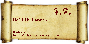 Hollik Henrik névjegykártya